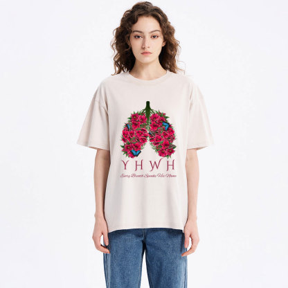 YHWH Floral Lung Christian Washed T-Shirt