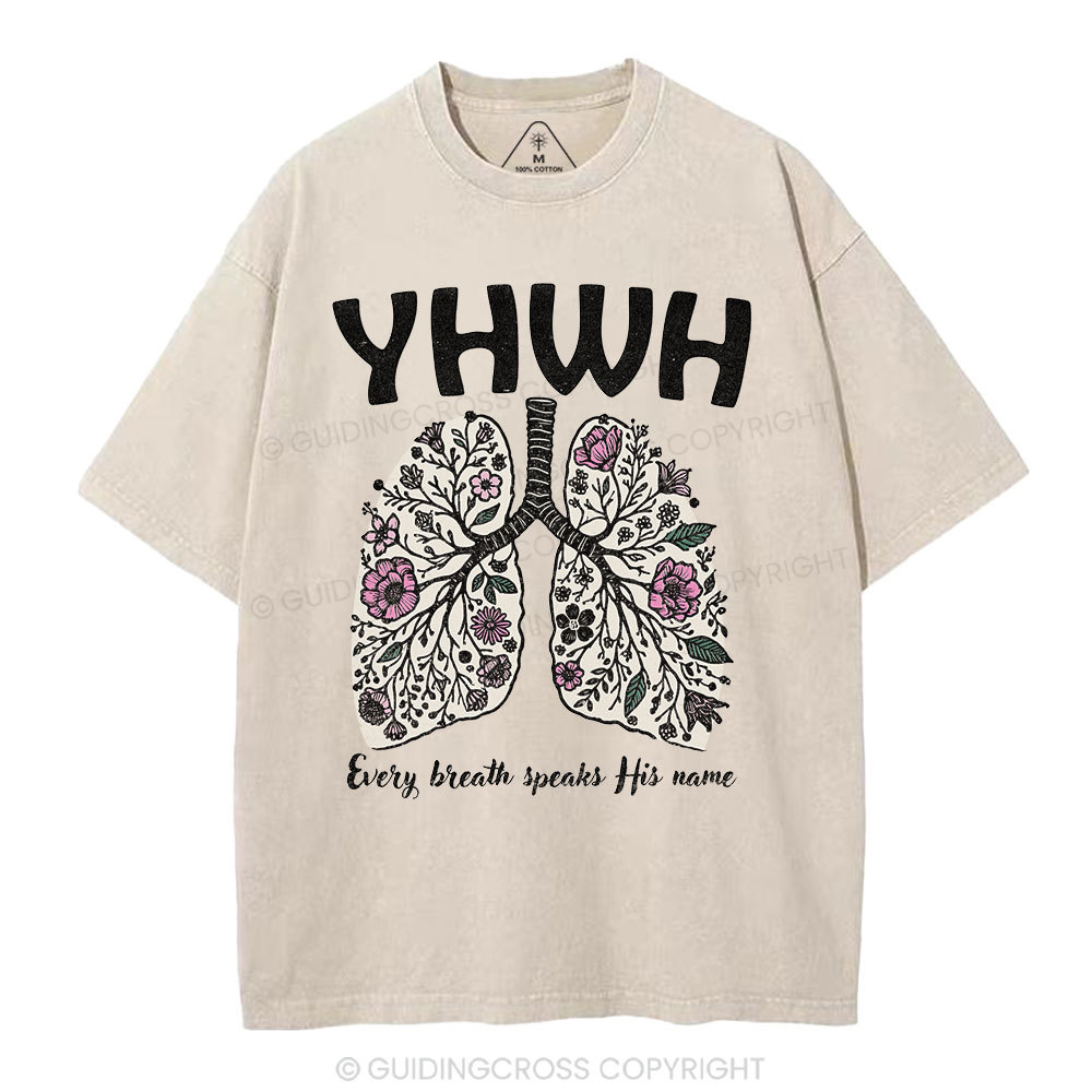 YHWH Floral Lung Christian Washed T-Shirt