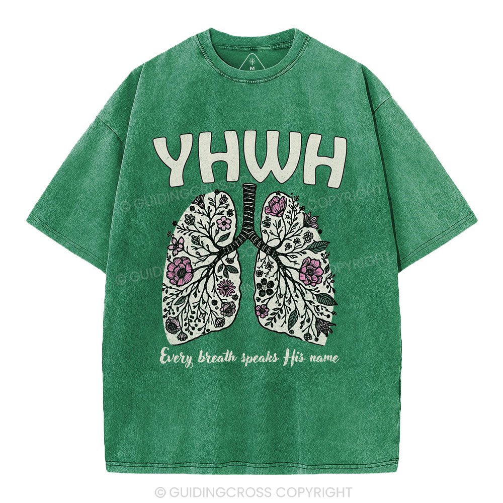 YHWH Floral Lung Christian Washed T-Shirt
