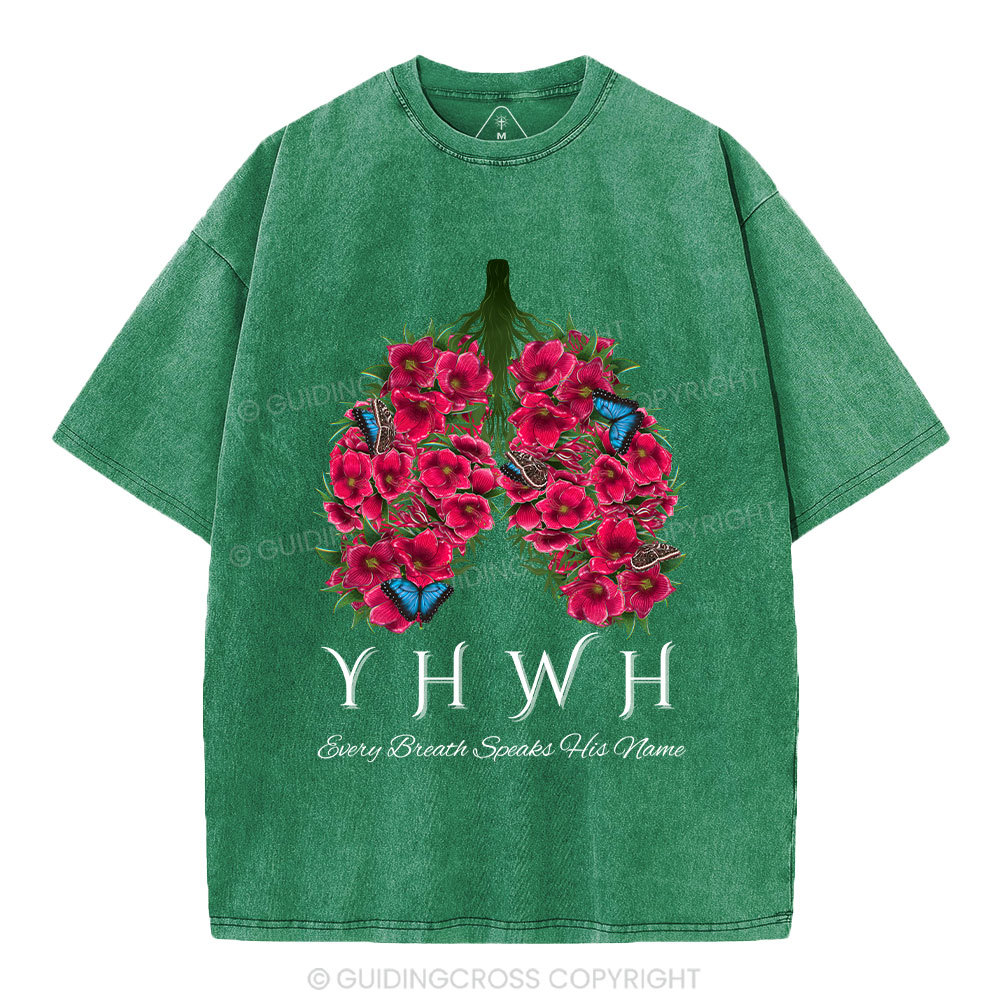 YHWH Floral Lung Christian Washed T-Shirt