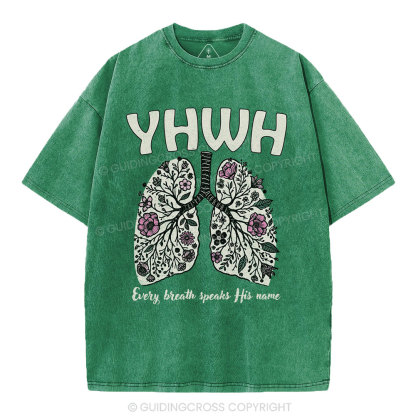 YHWH Floral Lung Christian Washed T-Shirt