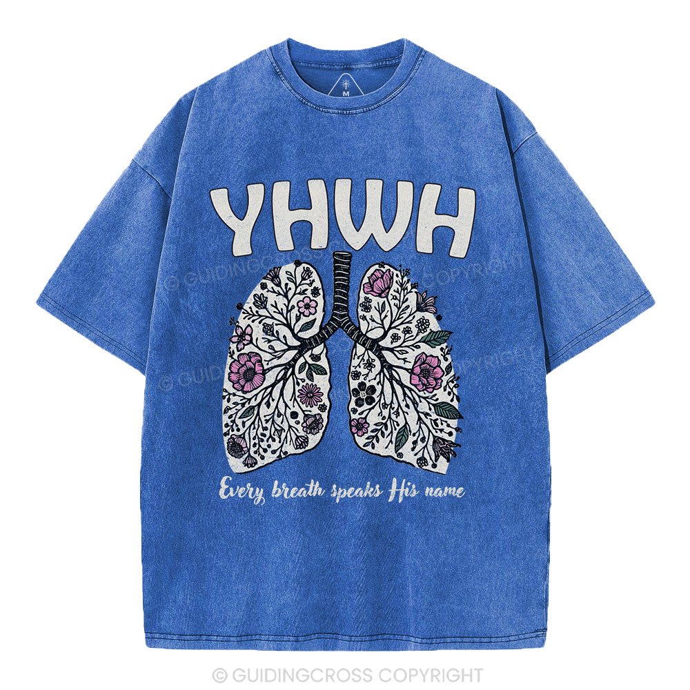 YHWH Floral Lung Christian Washed T-Shirt