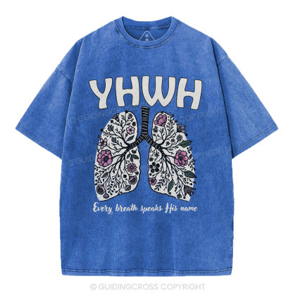 YHWH Floral Lung Christian Washed T-Shirt