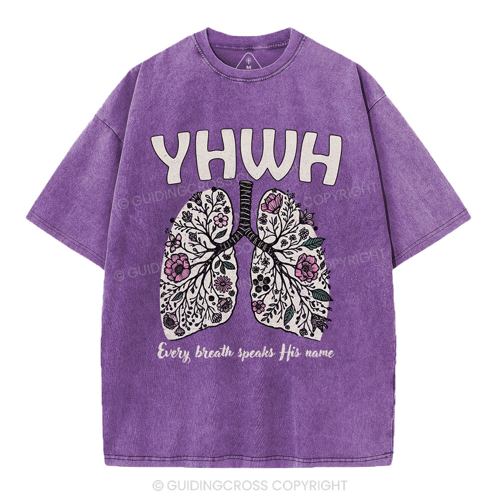 YHWH Floral Lung Christian Washed T-Shirt