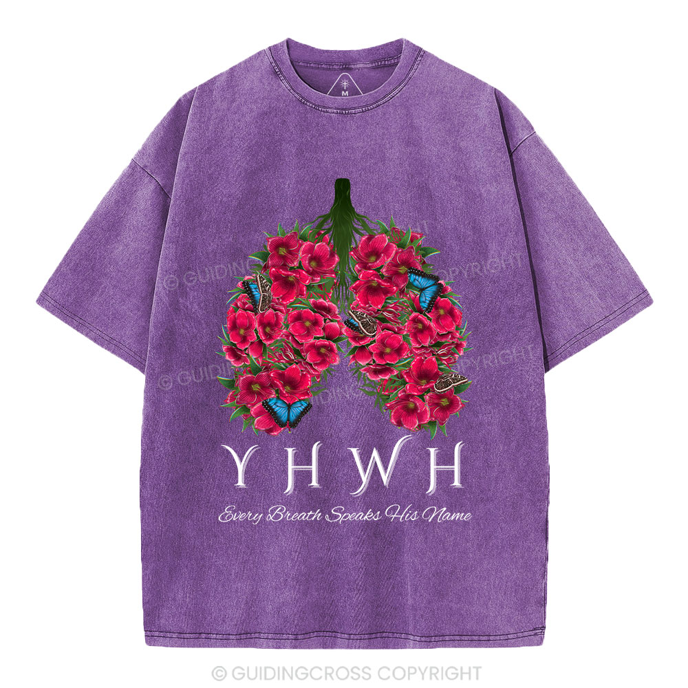 YHWH Floral Lung Christian Washed T-Shirt