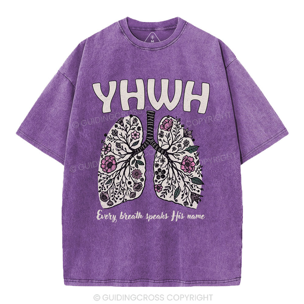 YHWH Floral Lung Christian Washed T-Shirt