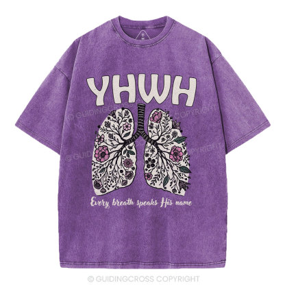 YHWH Floral Lung Christian Washed T-Shirt