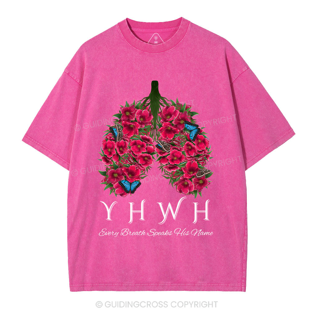 YHWH Floral Lung Christian Washed T-Shirt