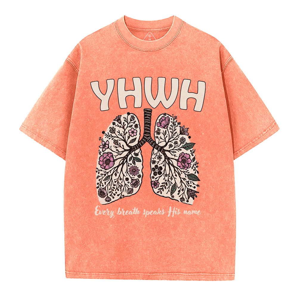 YHWH Floral Lung Christian Washed T-Shirt