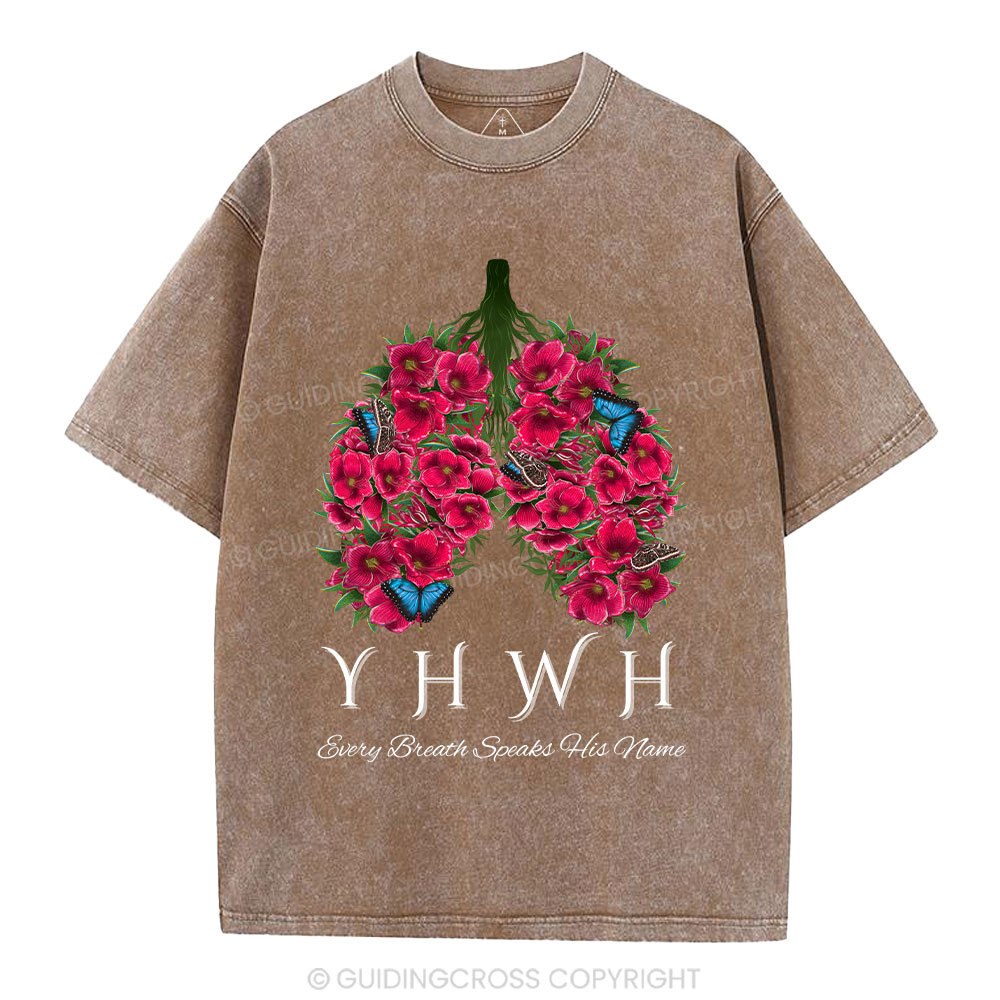YHWH Floral Lung Christian Washed T-Shirt