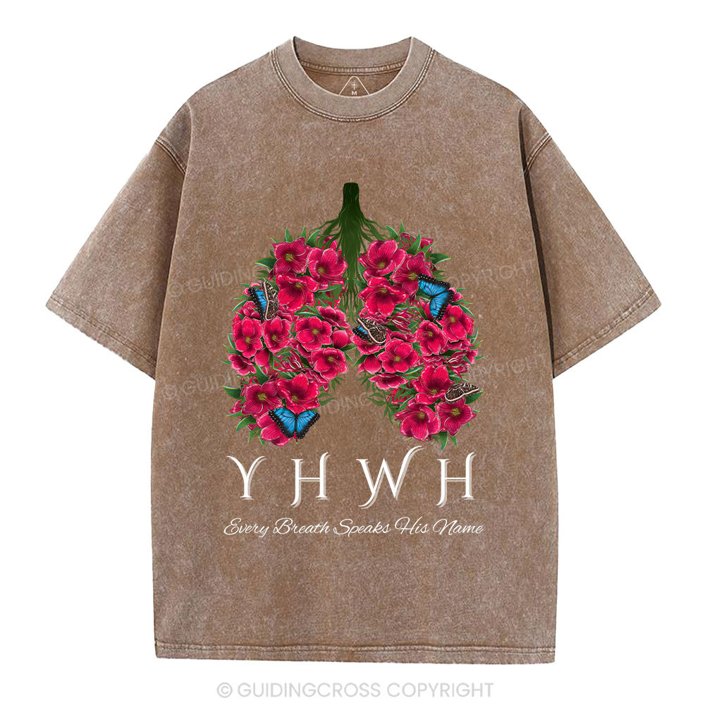 YHWH Floral Lung Christian Washed T-Shirt