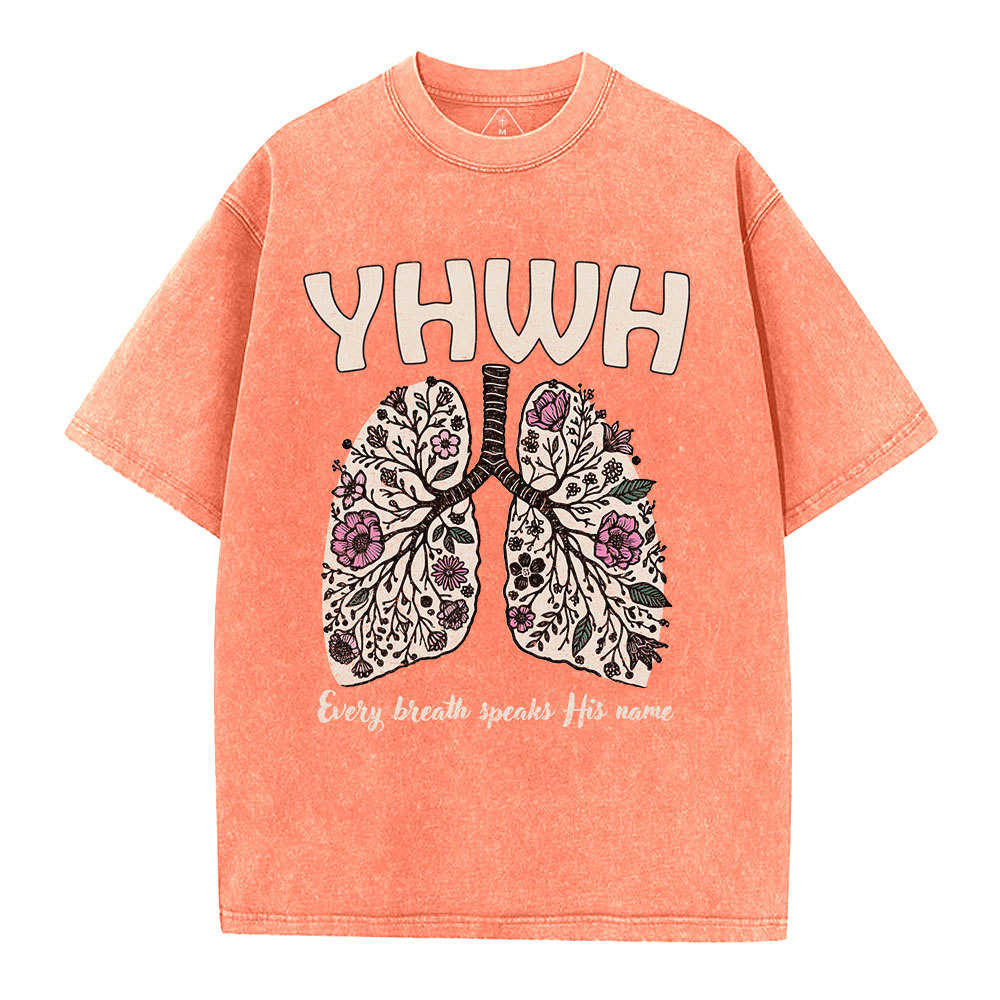 YHWH Floral Lung Christian Washed T-Shirt
