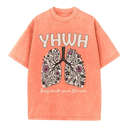 YHWH Floral Lung Christian Washed T-Shirt