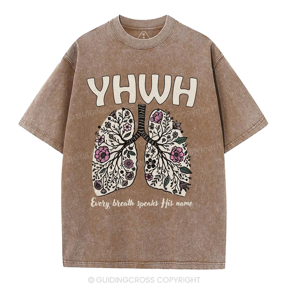 YHWH Floral Lung Christian Washed T-Shirt