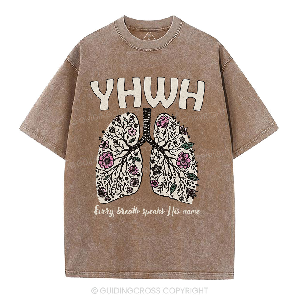 YHWH Floral Lung Christian Washed T-Shirt