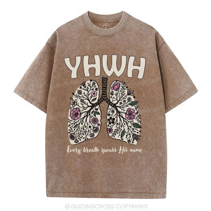 YHWH Floral Lung Christian Washed T-Shirt