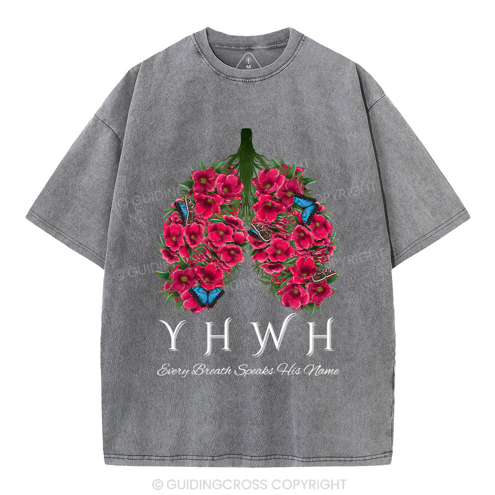 YHWH Floral Lung Christian Washed T-Shirt