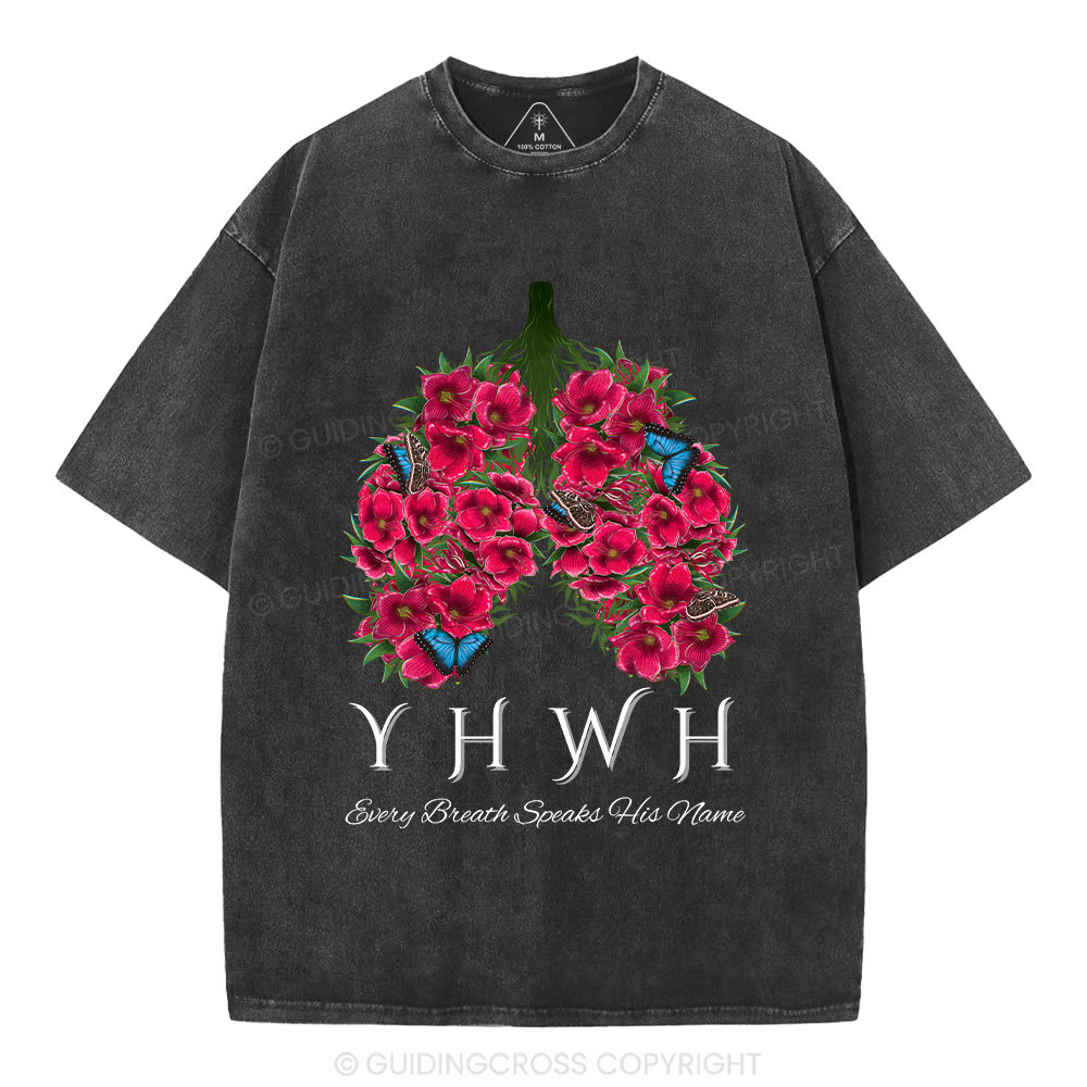 YHWH Floral Lung Christian Washed T-Shirt