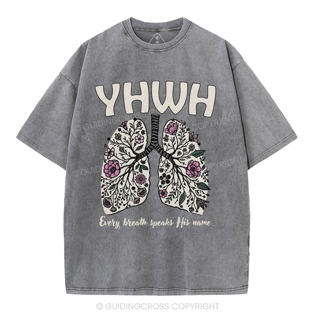 YHWH Floral Lung Christian Washed T-Shirt