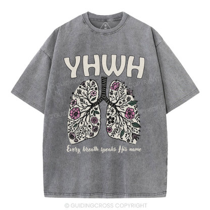 YHWH Floral Lung Christian Washed T-Shirt