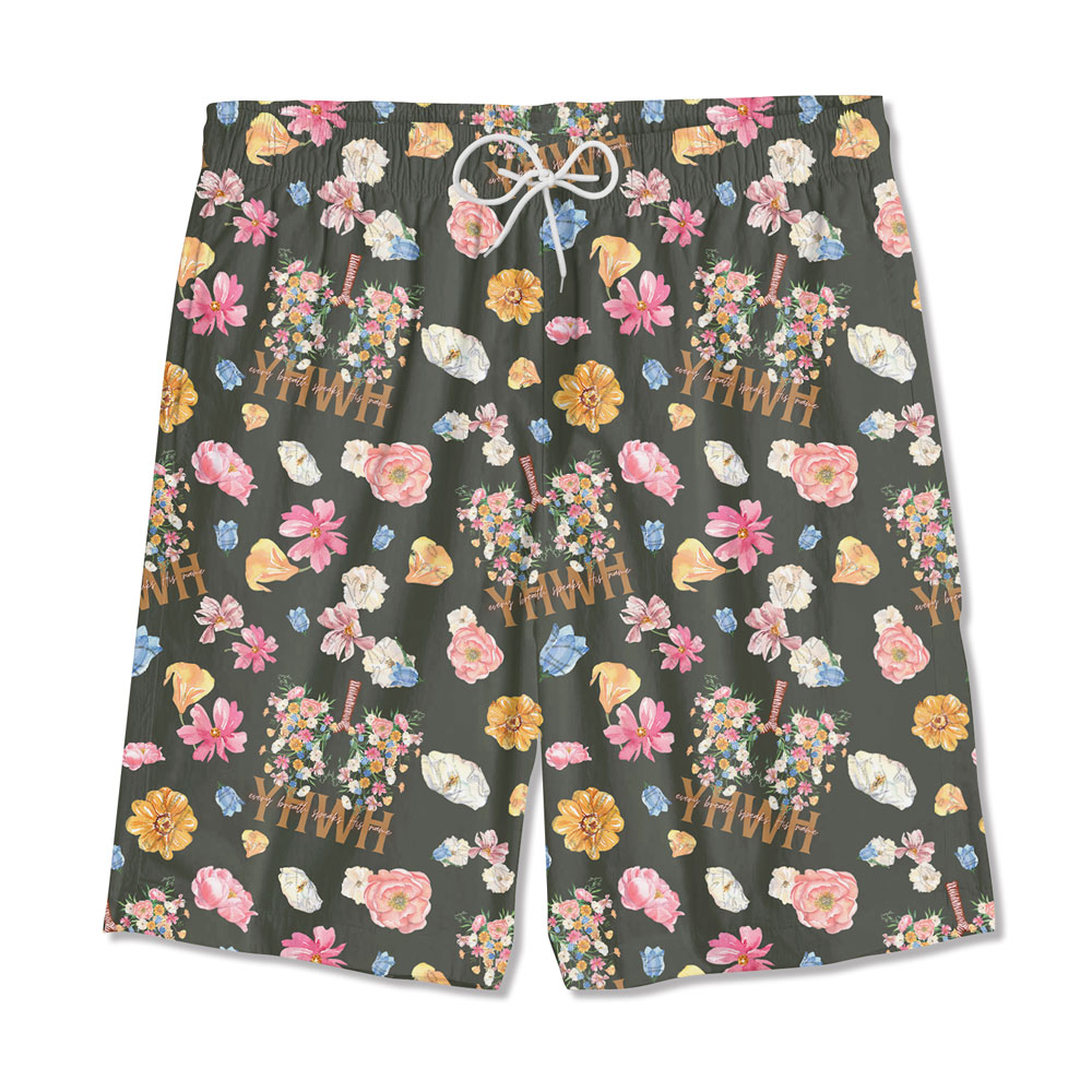 YHWH Flower Army Green Christian Hawaiian Shirt