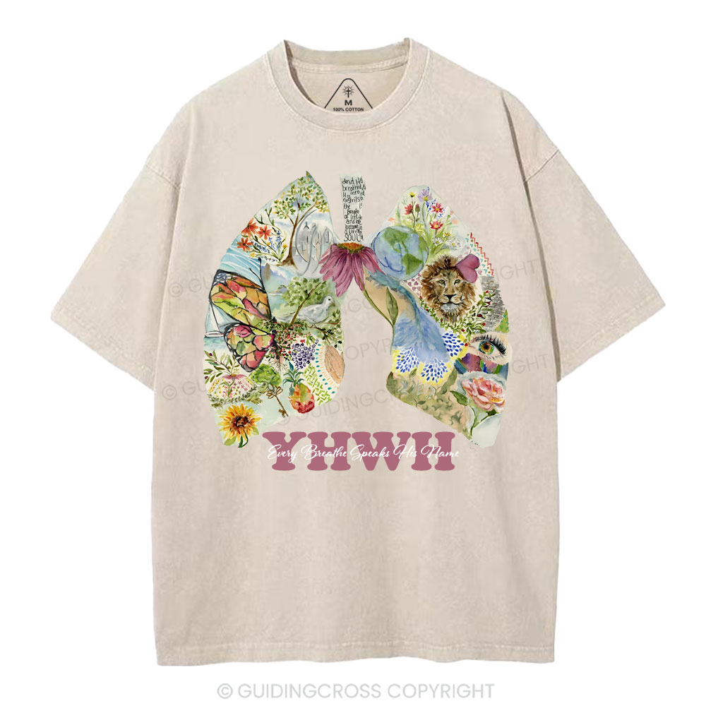 YHWH Just Breathe Christian Washed T-Shirt