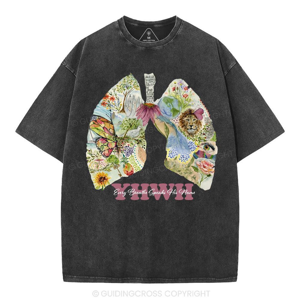 YHWH Just Breathe Christian Washed T-Shirt