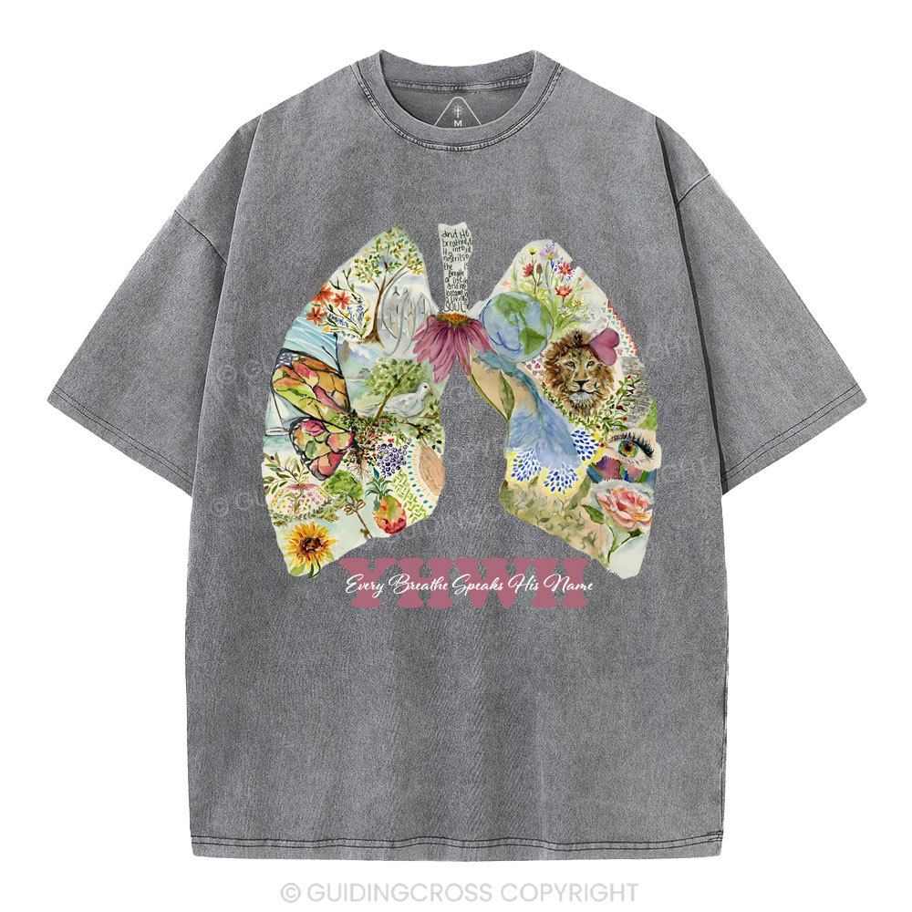 YHWH Just Breathe Christian Washed T-Shirt