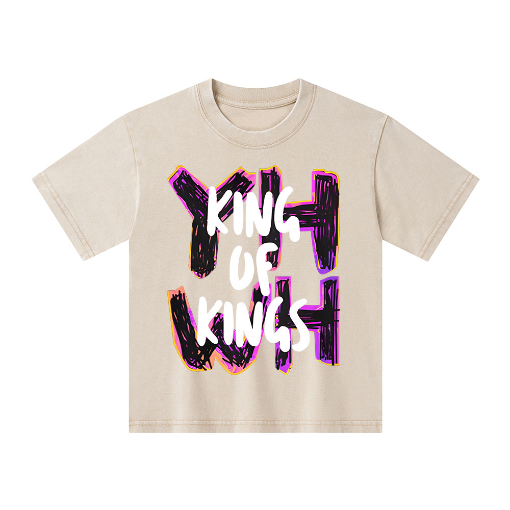 YHWH King Of Kings Christian Kid Washed T-Shirt