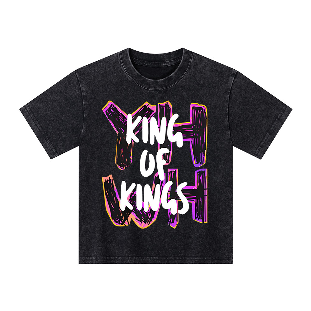 YHWH King Of Kings Christian Kid Washed T-Shirt