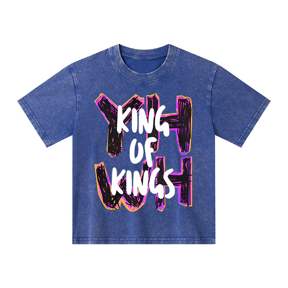 YHWH King Of Kings Christian Kid Washed T-Shirt