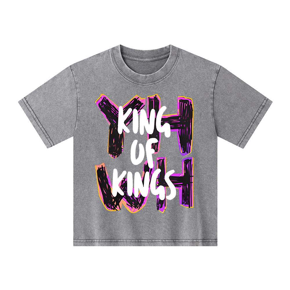 YHWH King Of Kings Christian Kid Washed T-Shirt
