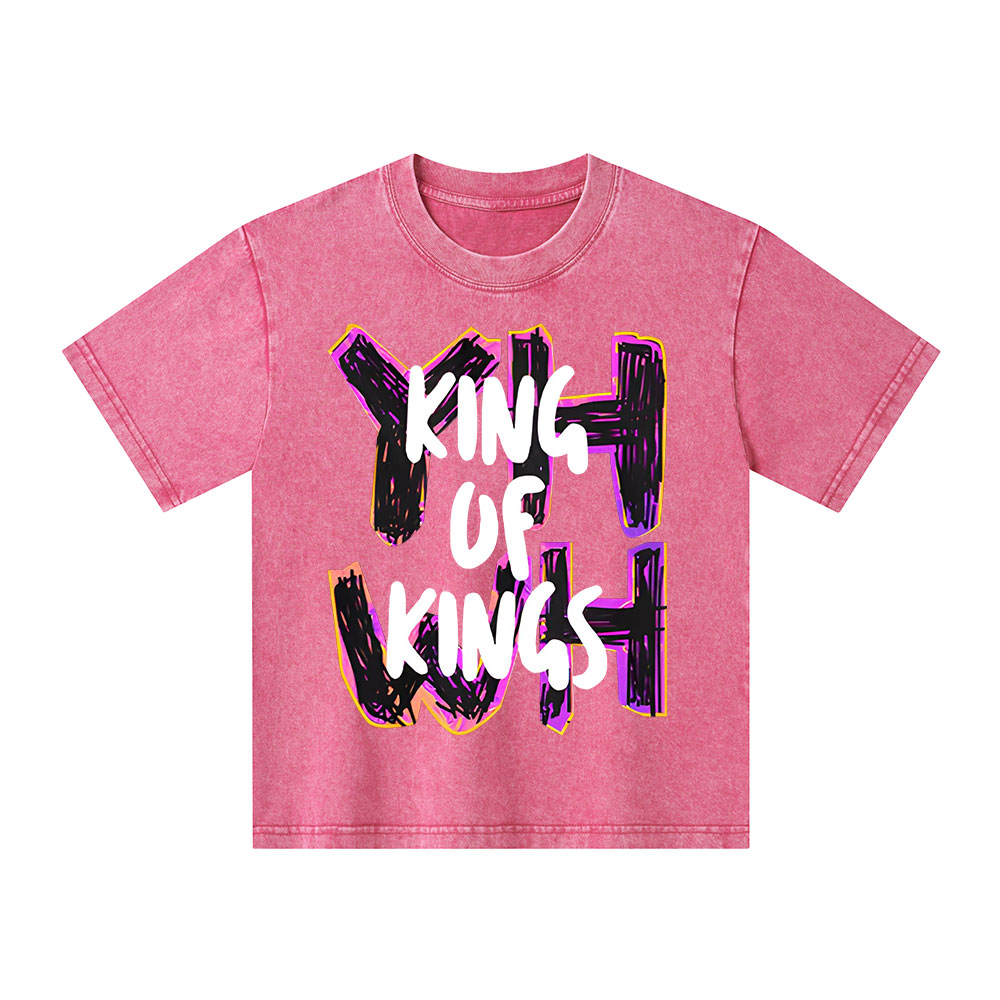 YHWH King Of Kings Christian Kid Washed T-Shirt