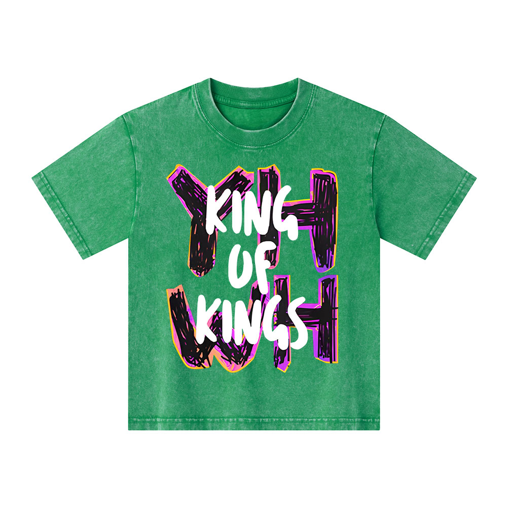 YHWH King Of Kings Christian Kid Washed T-Shirt