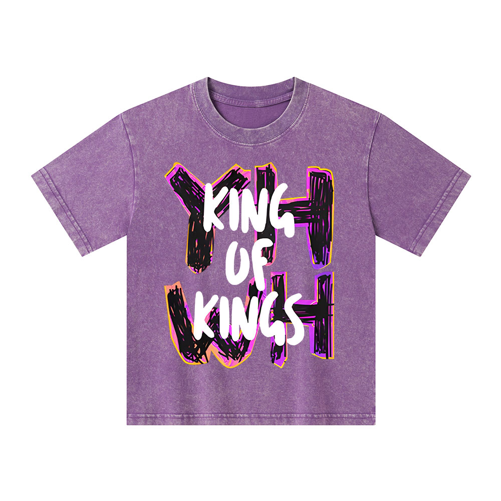 YHWH King Of Kings Christian Kid Washed T-Shirt