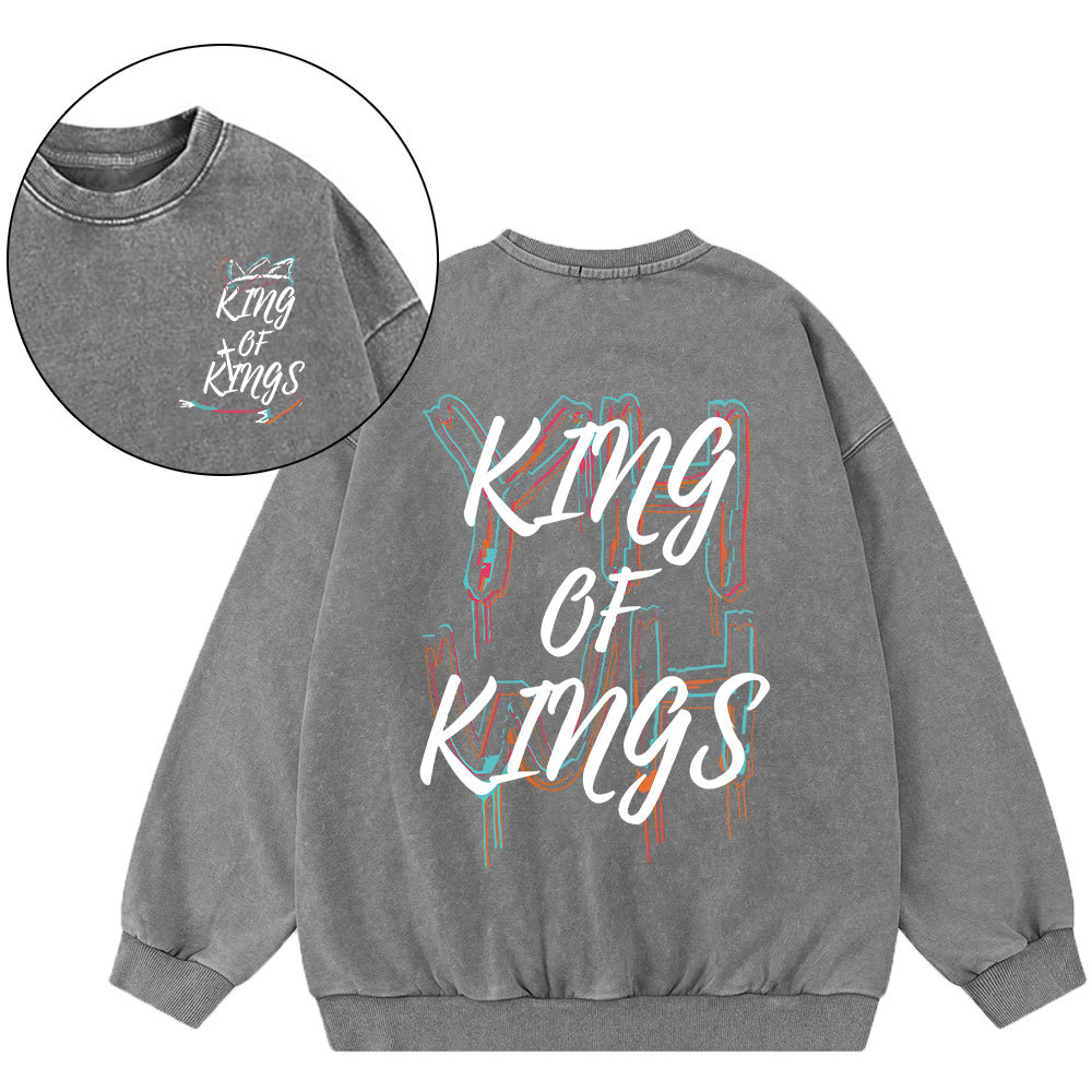 YHWH King Of Kings Christian Washed Sweatshirt