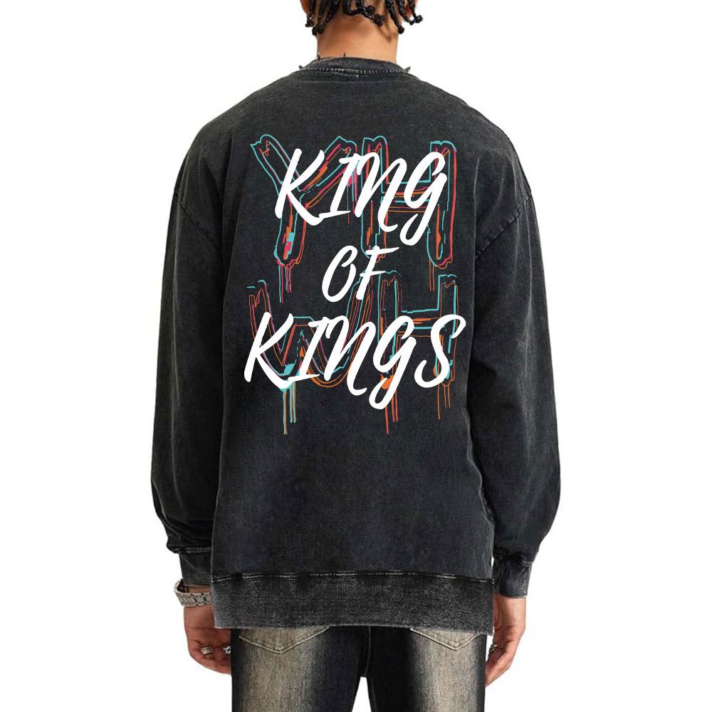 YHWH King Of Kings Christian Washed Sweatshirt
