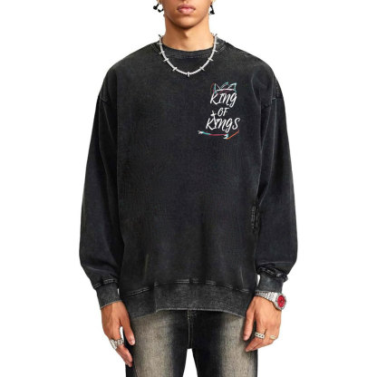 YHWH King Of Kings Christian Washed Sweatshirt