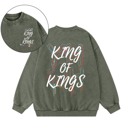 YHWH King Of Kings Christian Washed Sweatshirt