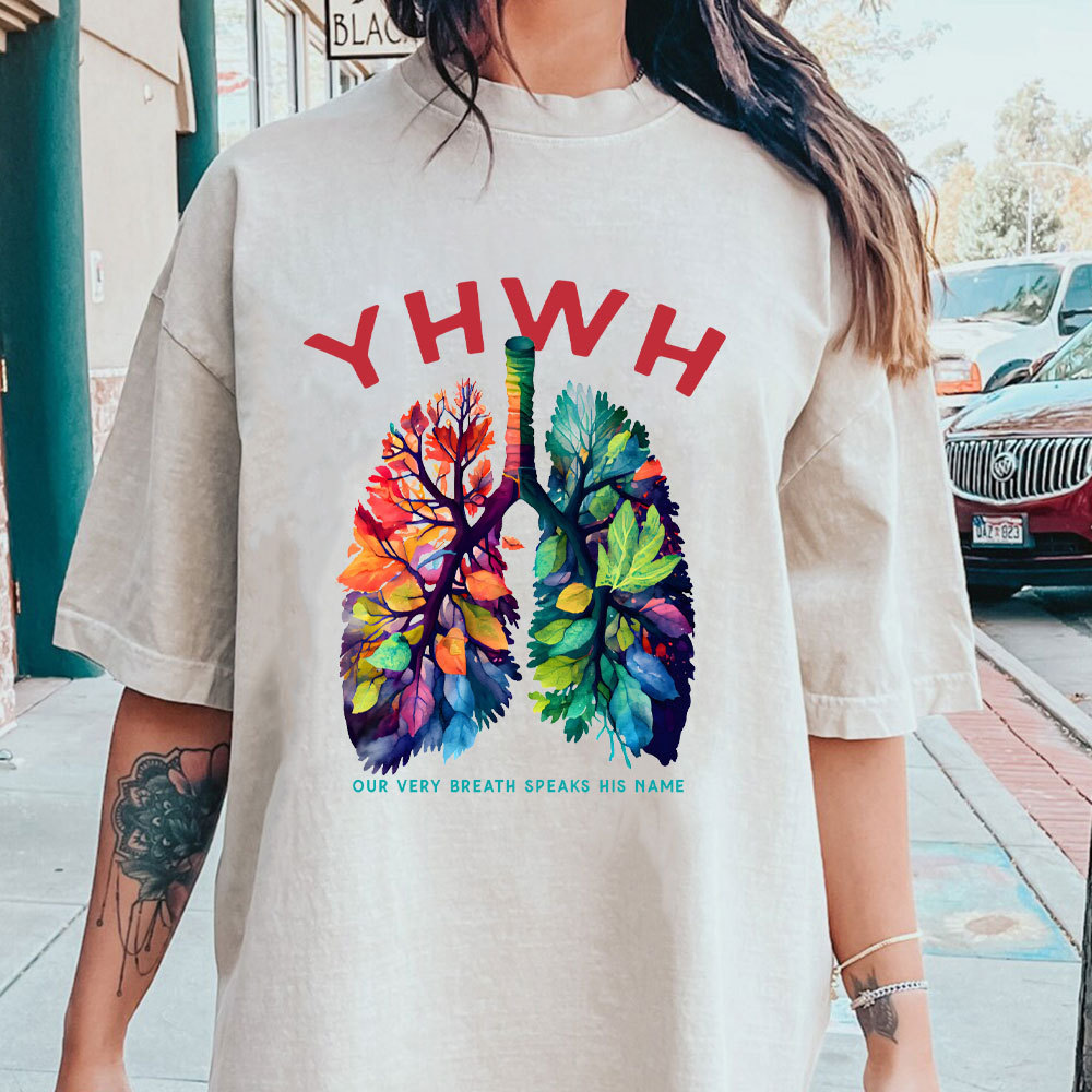 YHWH Leaf Christian Washed T-Shirt
