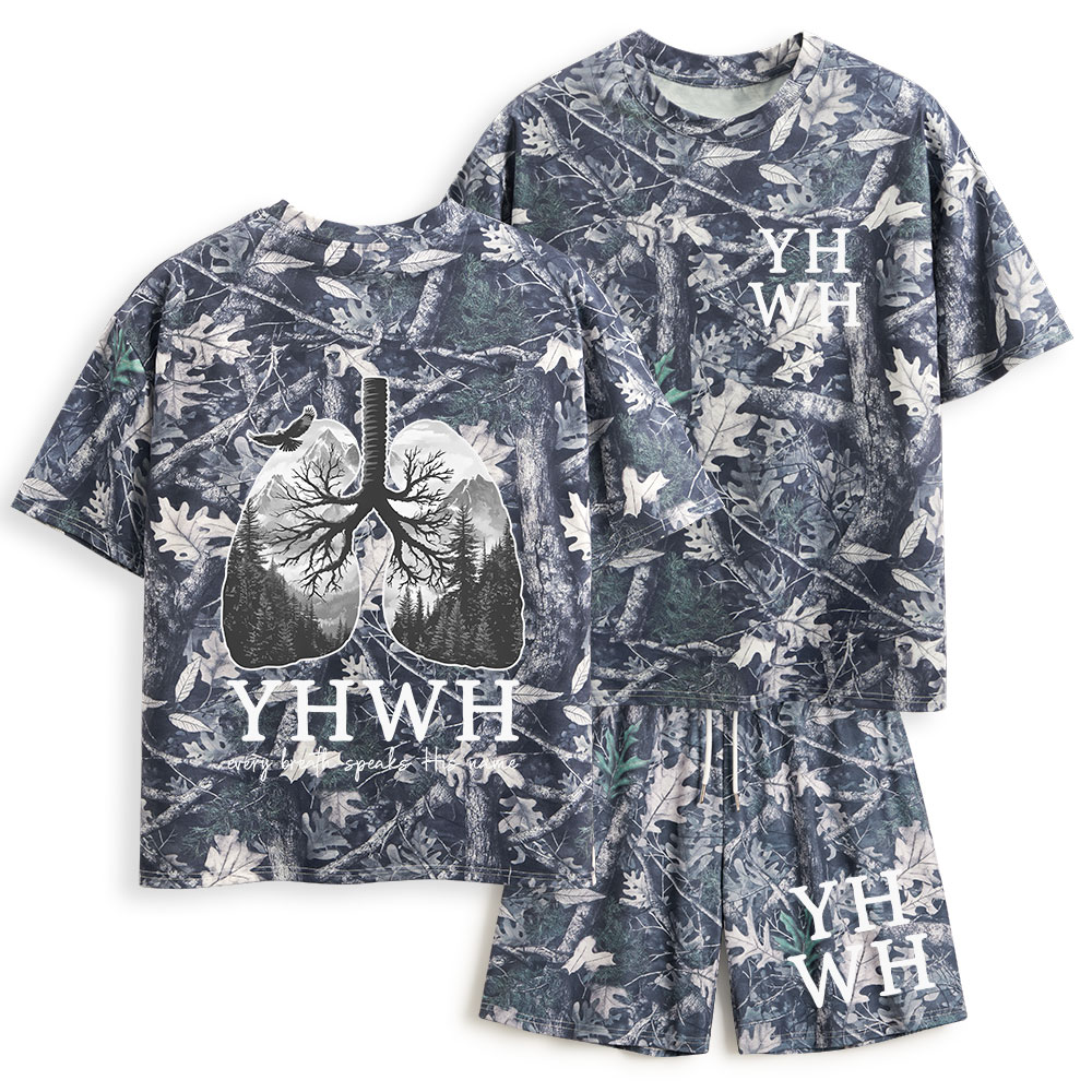 YHWH Nature Christian Camo T-Shirt& Shorts