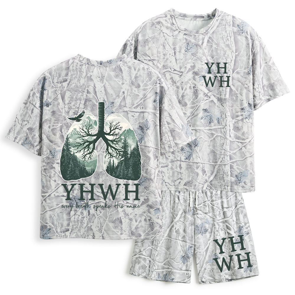 YHWH Nature Christian Camo T-Shirt& Shorts