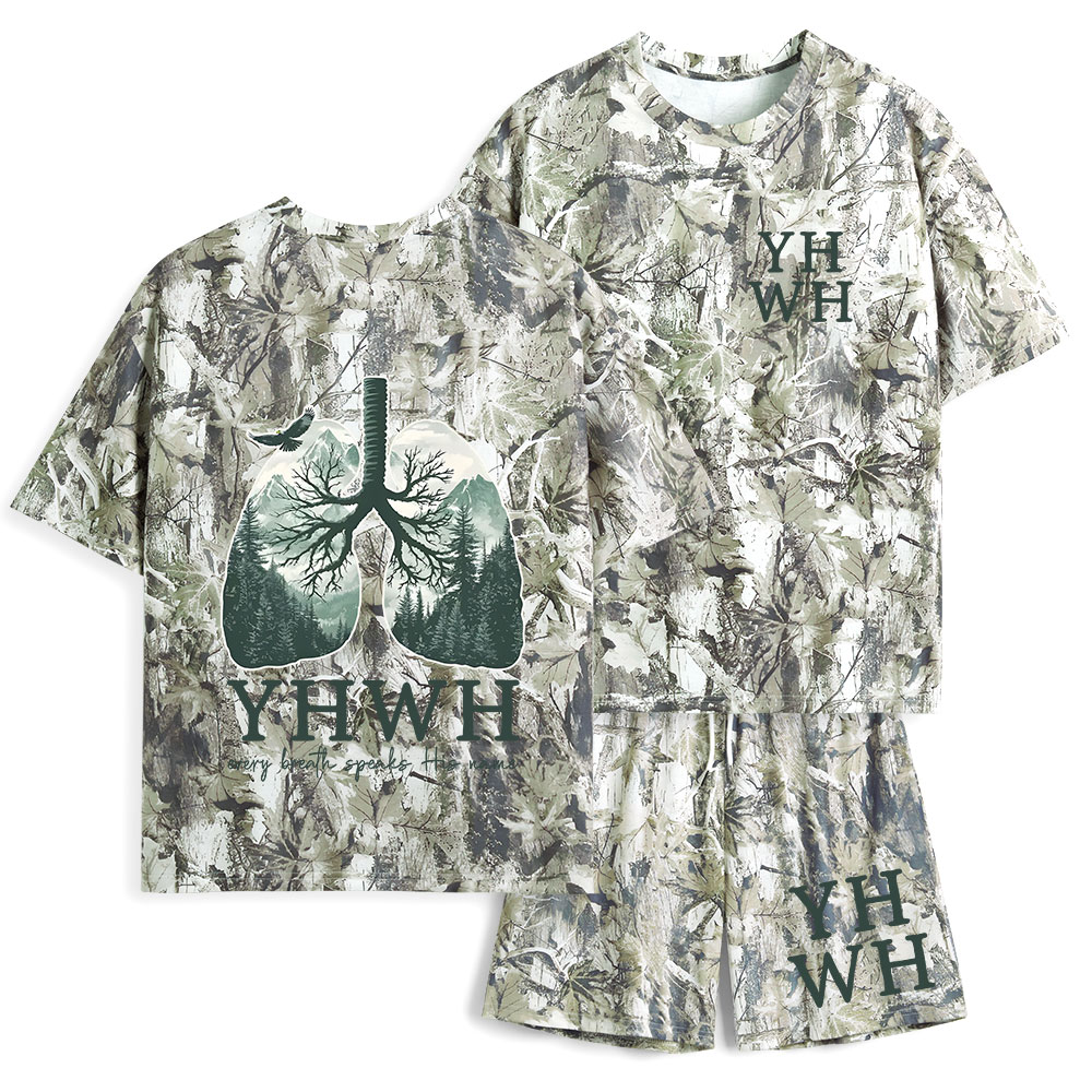 YHWH Nature Christian Camo T-Shirt& Shorts