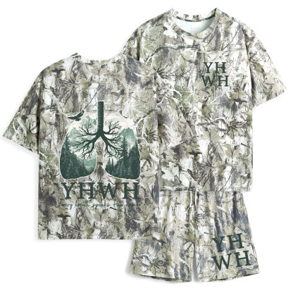 YHWH Nature Christian Camo T-Shirt& Shorts