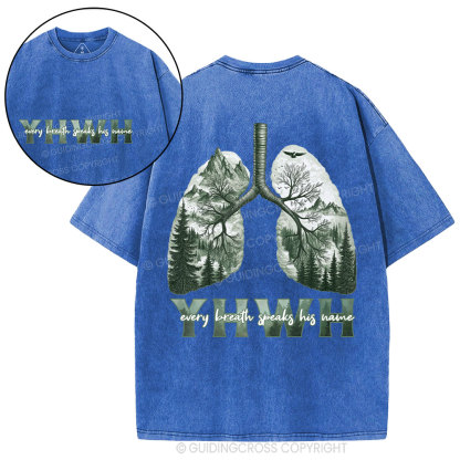 YHWH Nature Forest Christian Washed T-Shirt
