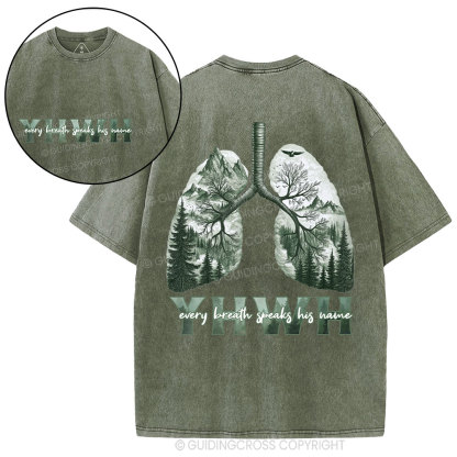 YHWH Nature Forest Christian Washed T-Shirt