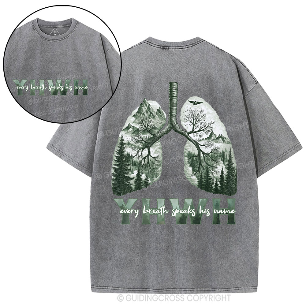 YHWH Nature Forest Christian Washed T-Shirt