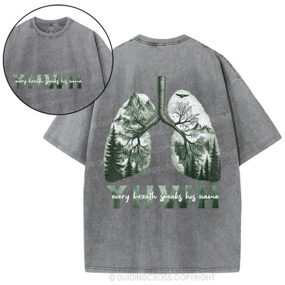 YHWH Nature Forest Christian Washed T-Shirt