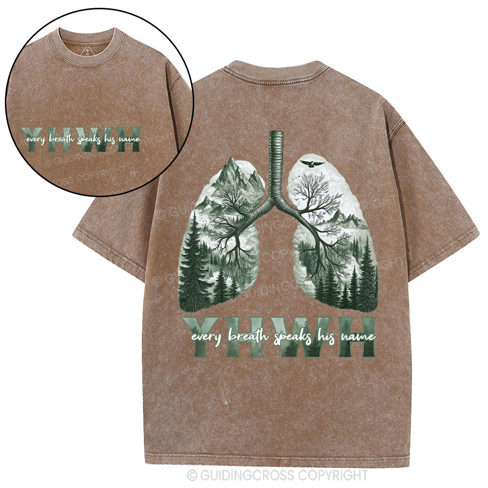 YHWH Nature Forest Christian Washed T-Shirt