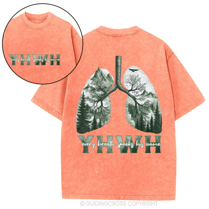 YHWH Nature Forest Christian Washed T-Shirt